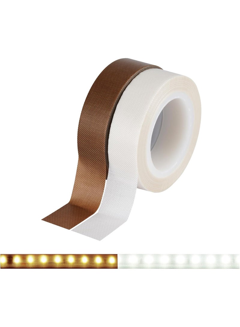2PCS LED Light Strip Masking Tape 0.59 in x 32.8 ft Light Dimming Tape for Soften Light, White&Brown - Image 3
